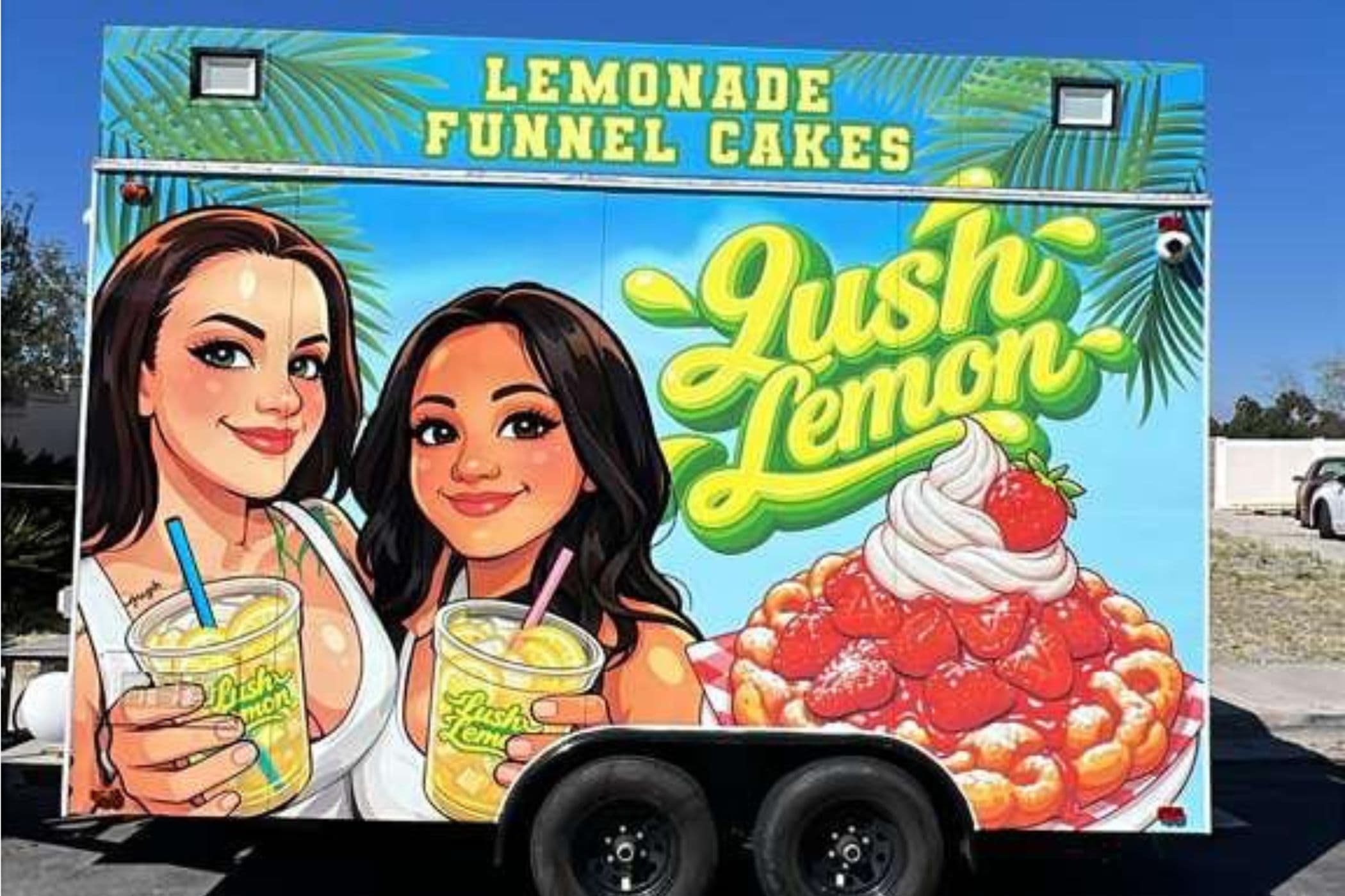 Wrap and signage on a delivered dessert and lemonade trailer